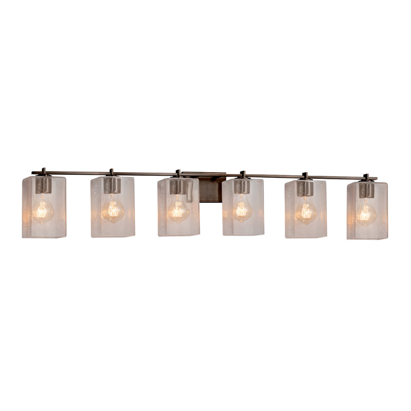Éclairage pour salle de bain 6 lumières Casson, Bronze foncé, Tisser, DEL dédiée