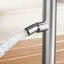 Système de douche autoportant extérieur H 91 po, jet de pluie et latéral à double fonction en acier inoxydable 316, eau froide simple, certifié NSF / cUPC, nickel brossé