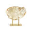 White Quartz Geode Slab On Gold Stand