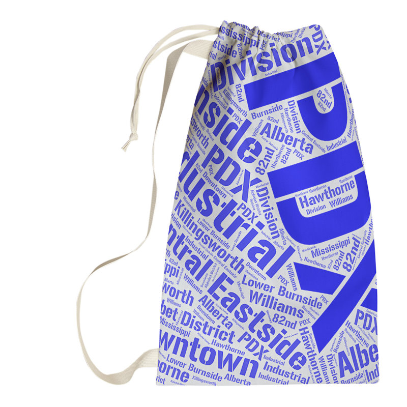 Laundry Hamper with Handles, Small (29" H x 18" W x 1.5" D), Blue, Portland