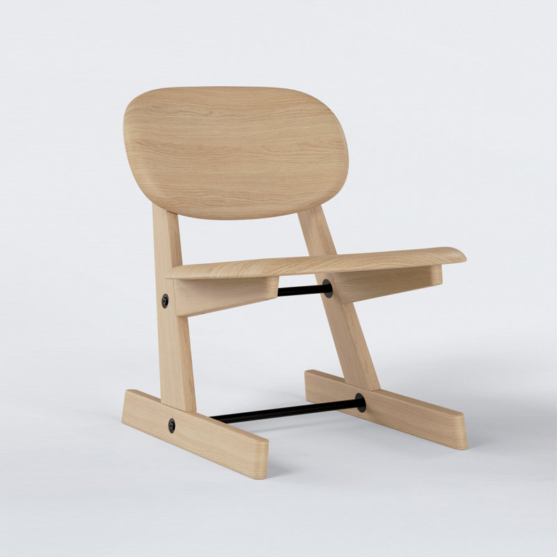 KufenKarl Outdoor Lounge Chair, Oak Nature
