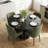 4 - Person Dining Table Sets With Round Table & 4 Upholstered Dining Chairs-1975620205