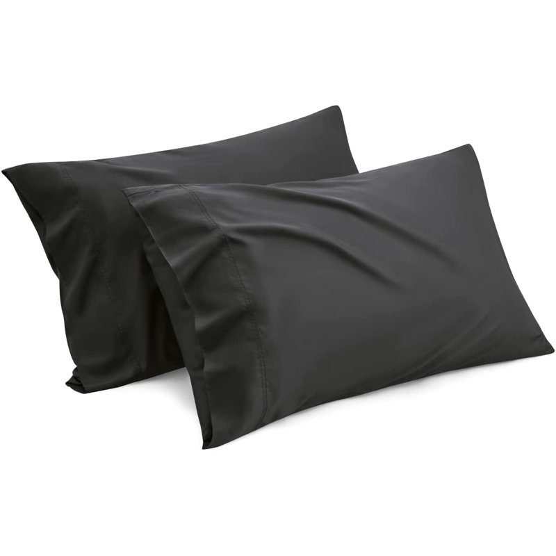 Rayon from Bamboo Pillowcase with Envelope Closure, Black, Standard Pillowcase