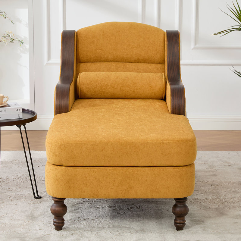 Oversized Chenille Recliner, Yellow