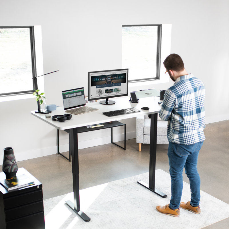 71" x 30" Electric Desk with 2 Button Controller DESK-KIT-0B7B Series, White