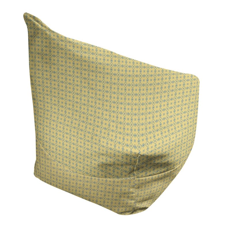 Sac de pois Kitterman, H 38 po x L 42 po x P 29 po, Pouf fauteuil, Jaune / bleu