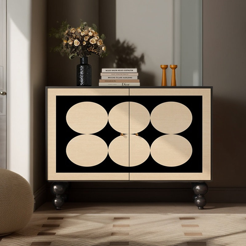 Armoire moderne moderne à deux portes en bois, Noir