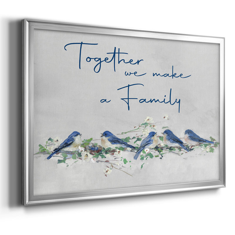 Toile tendue avec châssis Bluebird Family_48693, Argent, H 26 po x l 38 po x P 1,5 po