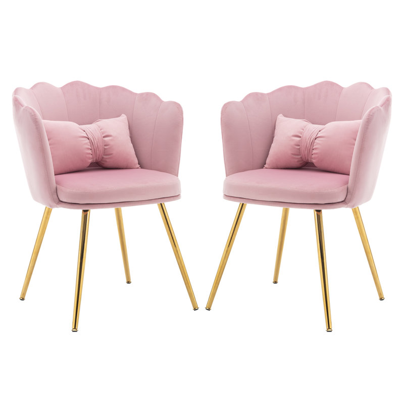 Tussey 48cm H Velvet Upholstered Armchair, Pink
