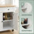 35.4" White Kitchen Island Cart with Solid Wood Top, Adjustable Shelves & Locking Wheels | Mobile Prep Station, Coffee Bar & Serving Cart