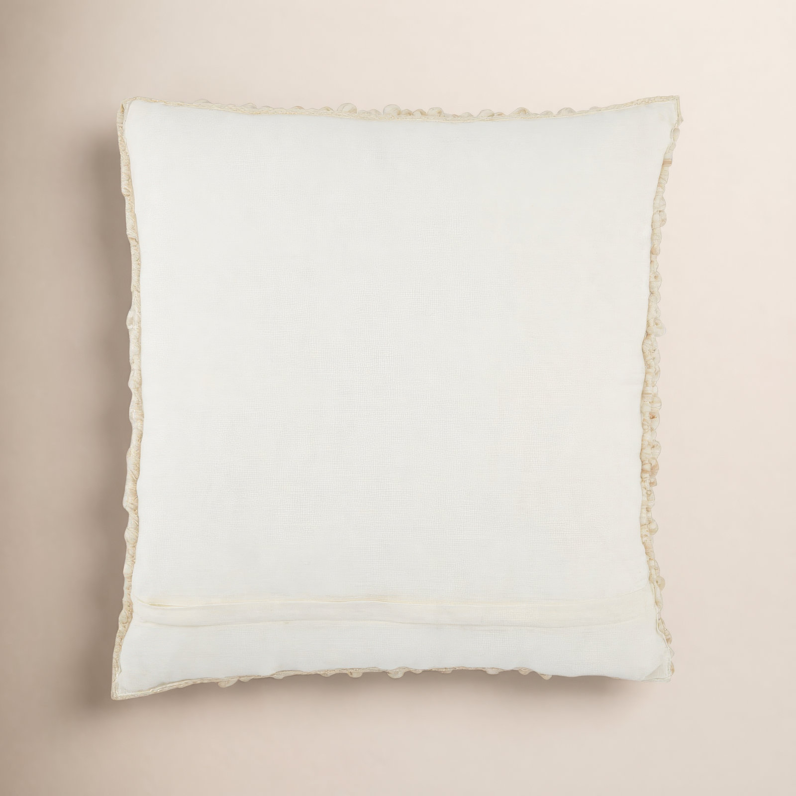 Upson Embroidered Wool Throw Pillow, Beige, Polyester