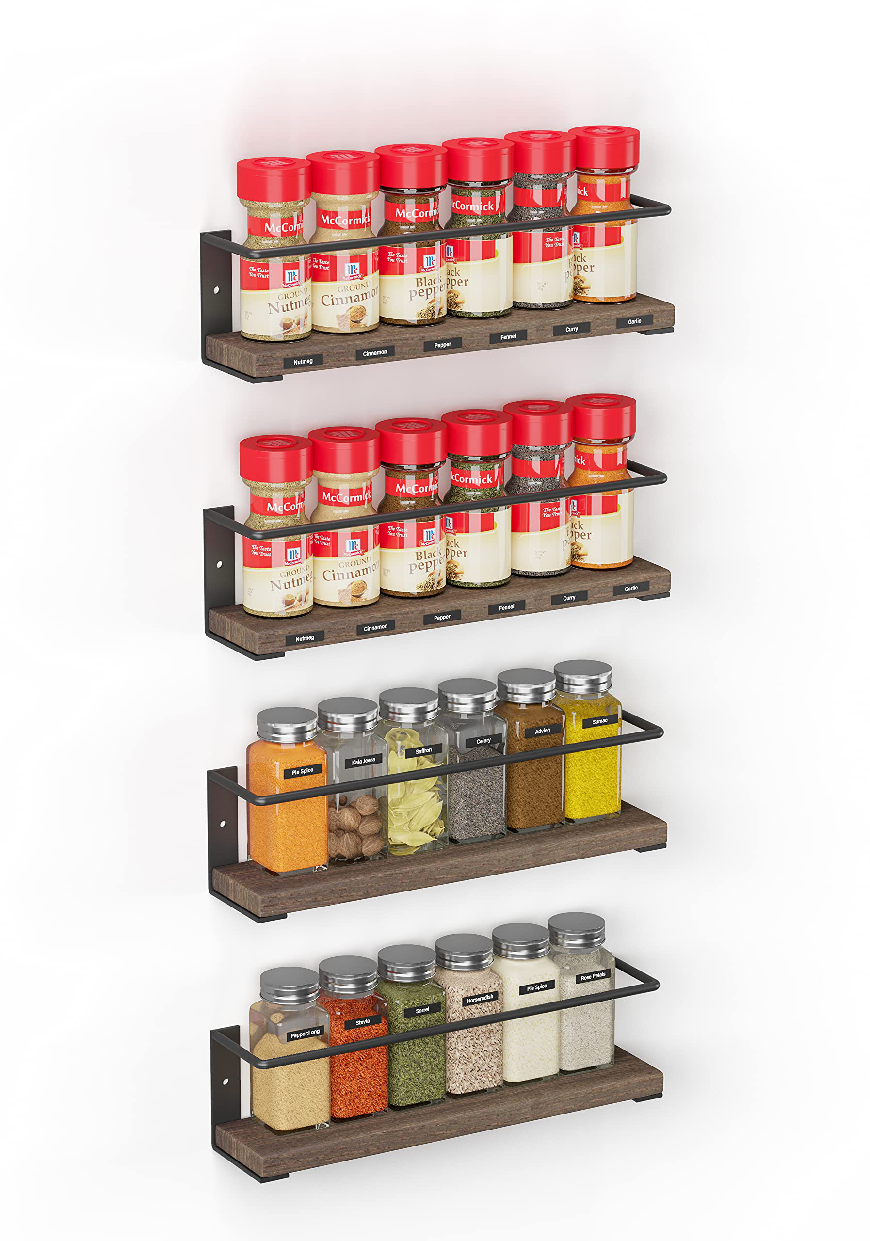 Drawer Spice Organizer Jars  Spice Rack Organizer Cabinet - 6pcs