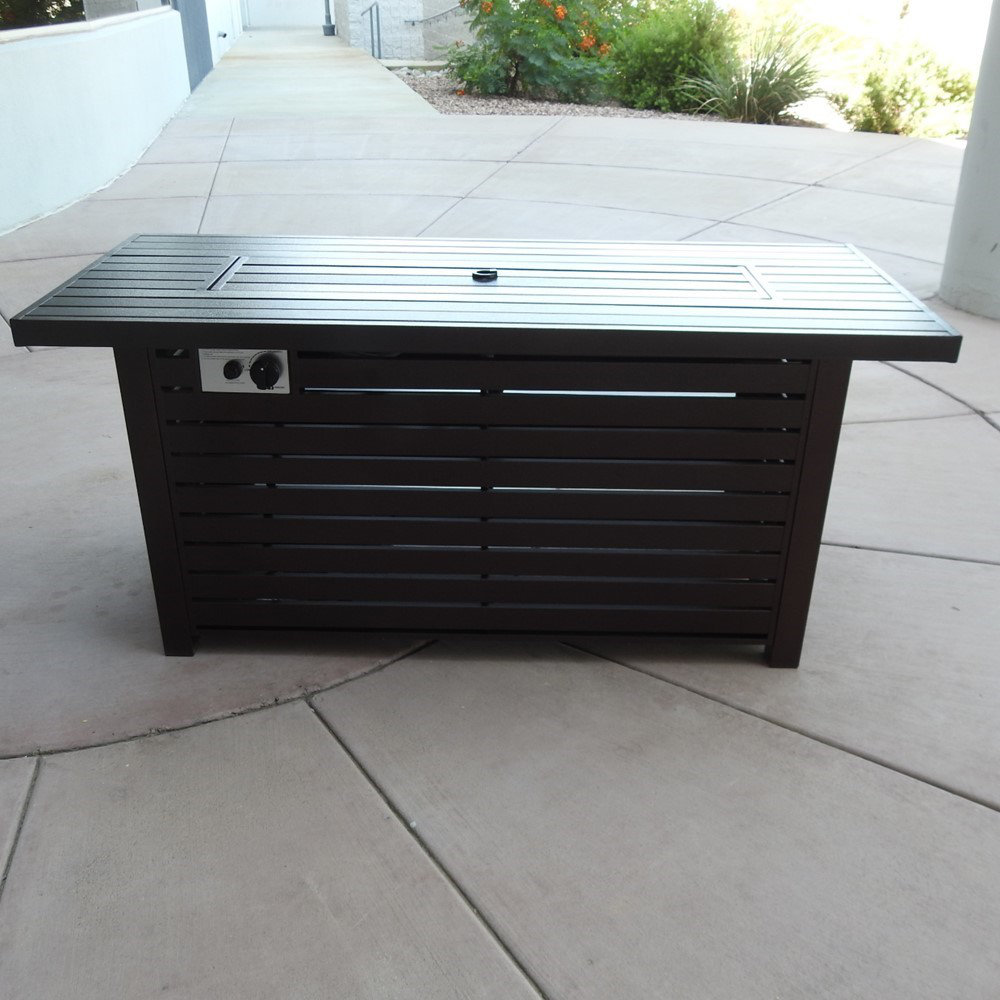 AZ Patio Heaters Hiland Distressed 50,000 Btu Outdoor Rectangle Fire