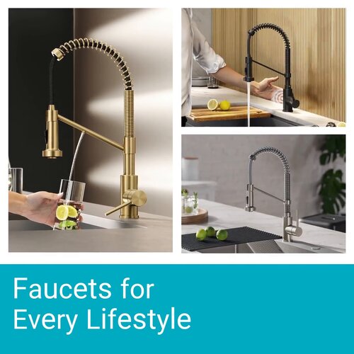 Kitchen Water Filter Faucet In Free Antique Champagne Bronze