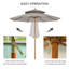 Mannox 2.7 m Garden Parasol Umbrella Double Tier with Bamboo Ribs Grey