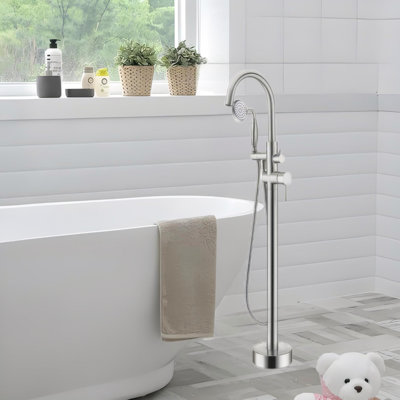 1 Handle Floor Clawfoot Tub Faucet with Diverter