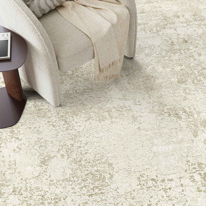 Washable Rug, Anti-Slip Abstract Area Rug, Stain Resistant Rugs for Living Room(Beige), Rectangle 8' x 10'