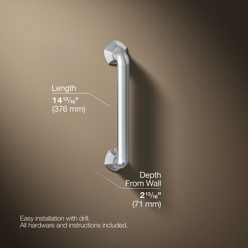 Occasion Grab Bar, 12", Polished Chrome