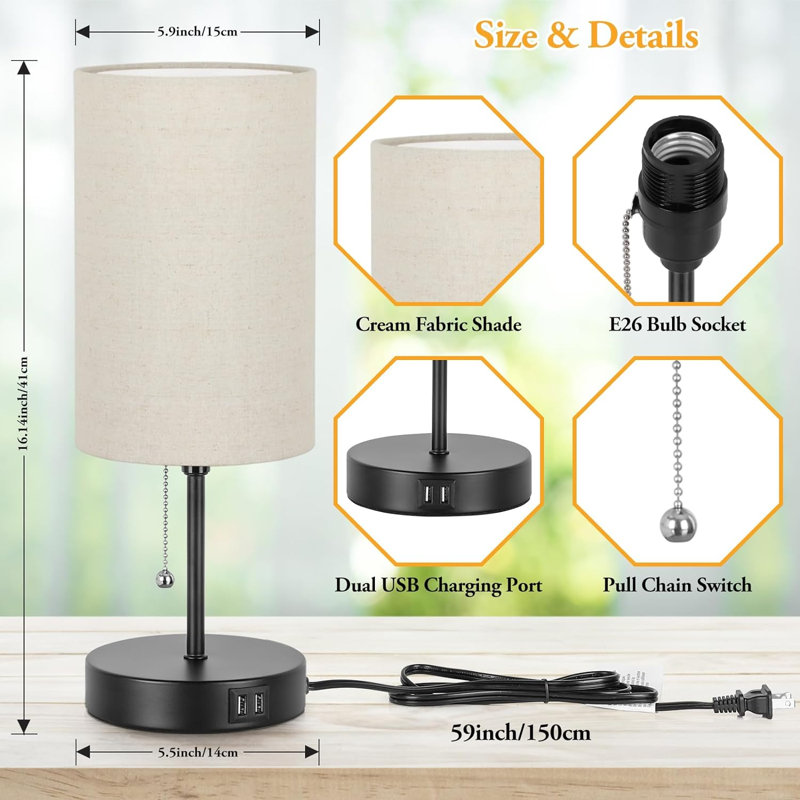 Lampe de table en métal Cullerton