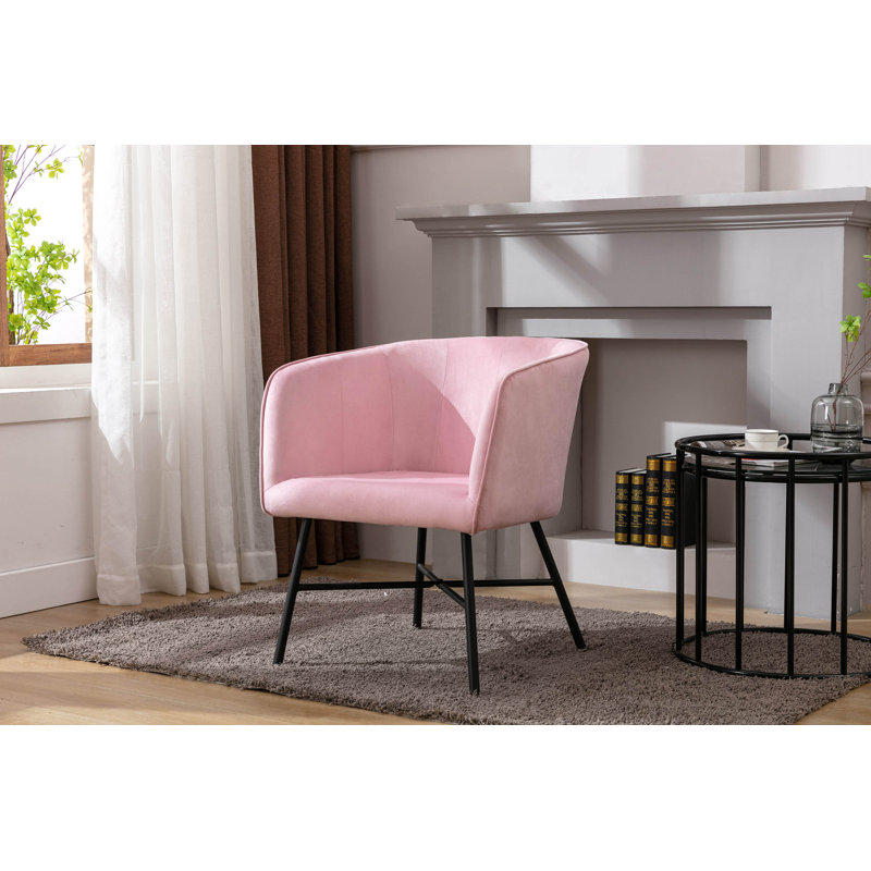 Daevin 17.34'' H Velvet Upholstered Armchair, Pink
