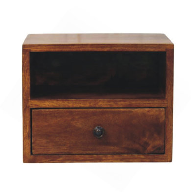 Solis 1-Drawer Oak-Ish Wall-Mounted Nightstand
