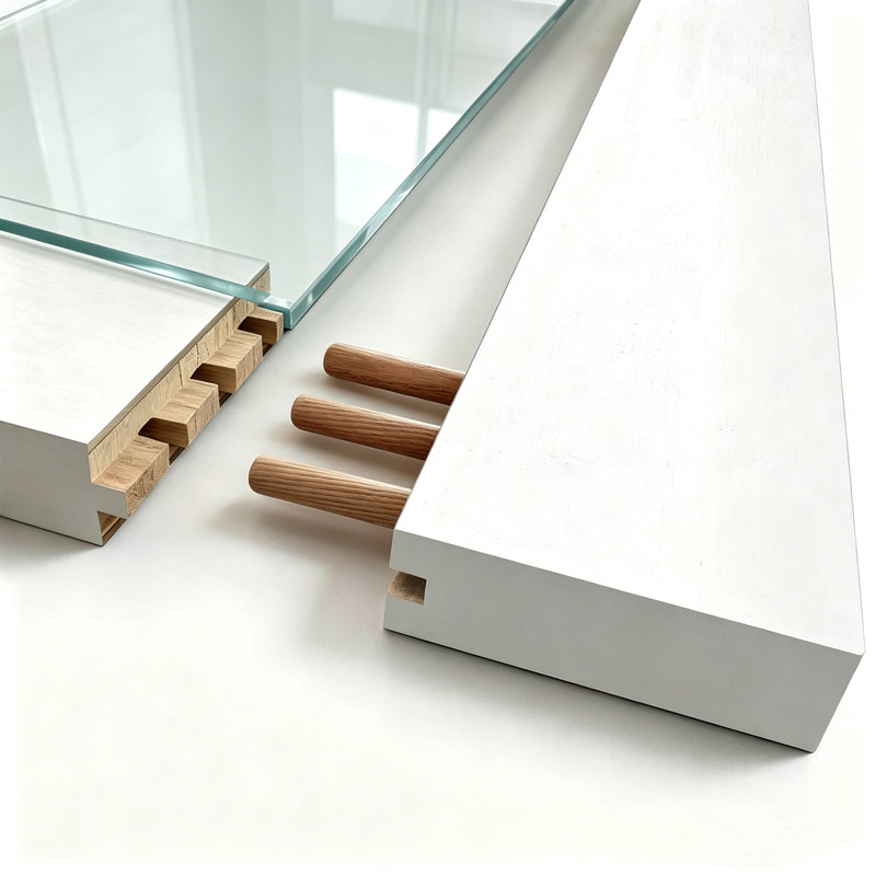 Fabrication en bois massif et panneau de fibres à densité moyenne 80 po x 80 po avec 3/8 po Panneau de verre transparent 3-Lite