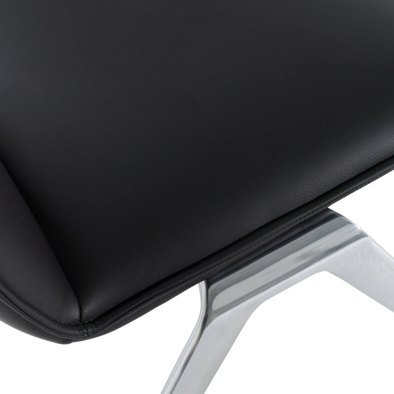 Roland - Modern Vegan Leather Accent Chair, Black