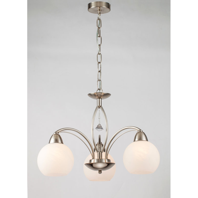 Isabella 3 - Light Shaded Chandelier, Satin Nickel