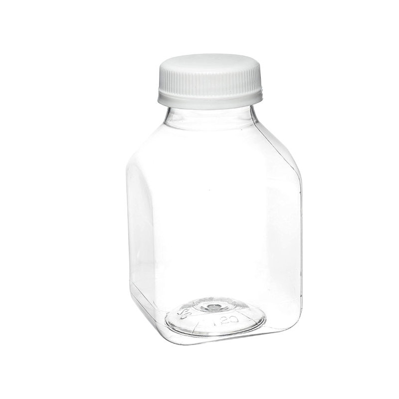 Bouteilles à jus en plastique transparent 8 oz avec bouchons - pour jus, lait, smoothies, pique-nique et préparation de repas Ecoqualité (50)
