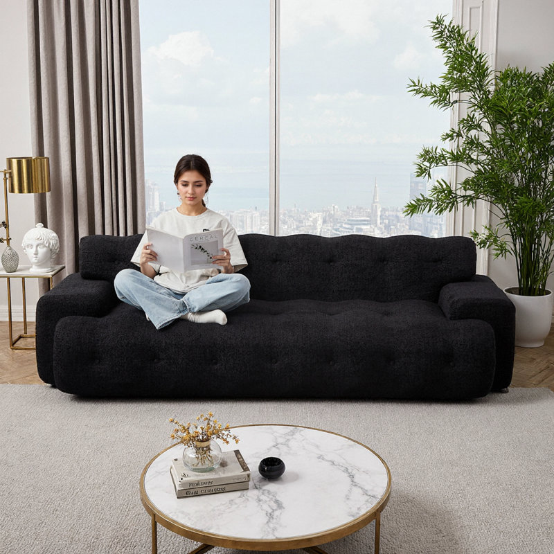 Canapé 87 po Cloud Comfort, Noir