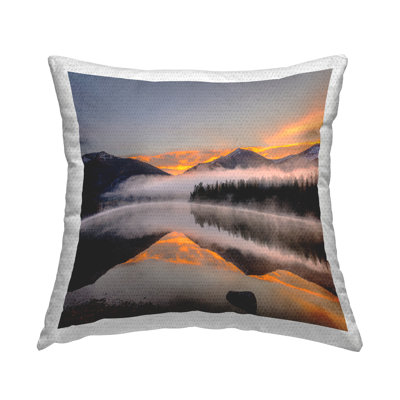 Orange Sunset Lake Reflection Outdoor Printed Pillow by Danita Delimont