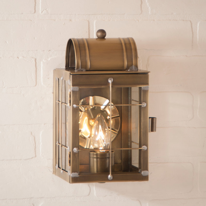 Lusk Wall Light, Weathered Brass