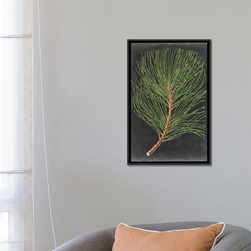 «Dramatic Pine III», impression sur toile, H 26 po x l 18 po x P 1,5 po, Toile avec cadre noir, Pas de tapis