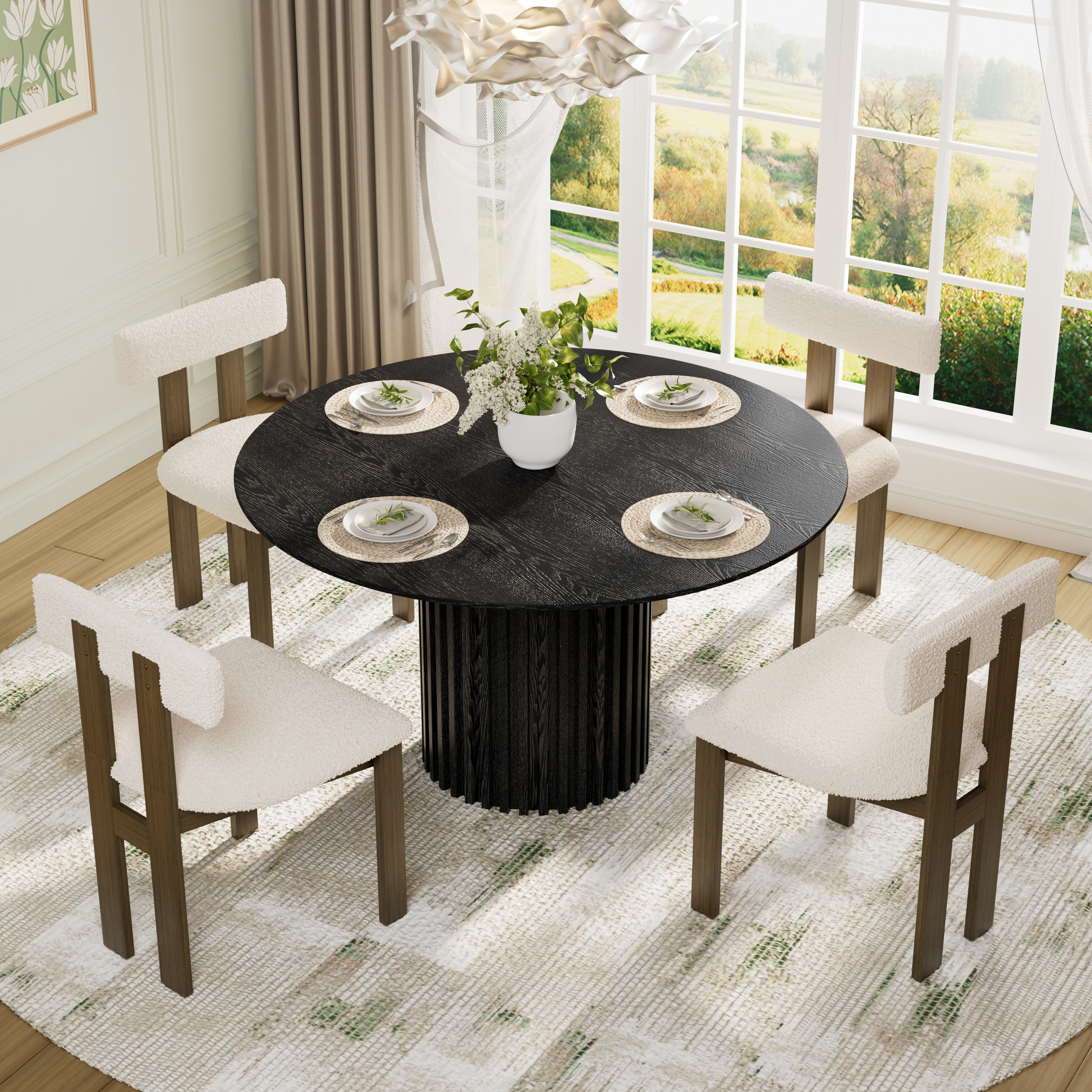 Ivy Bronx Round Pedestal Dining Table Set - Wayfair Canada