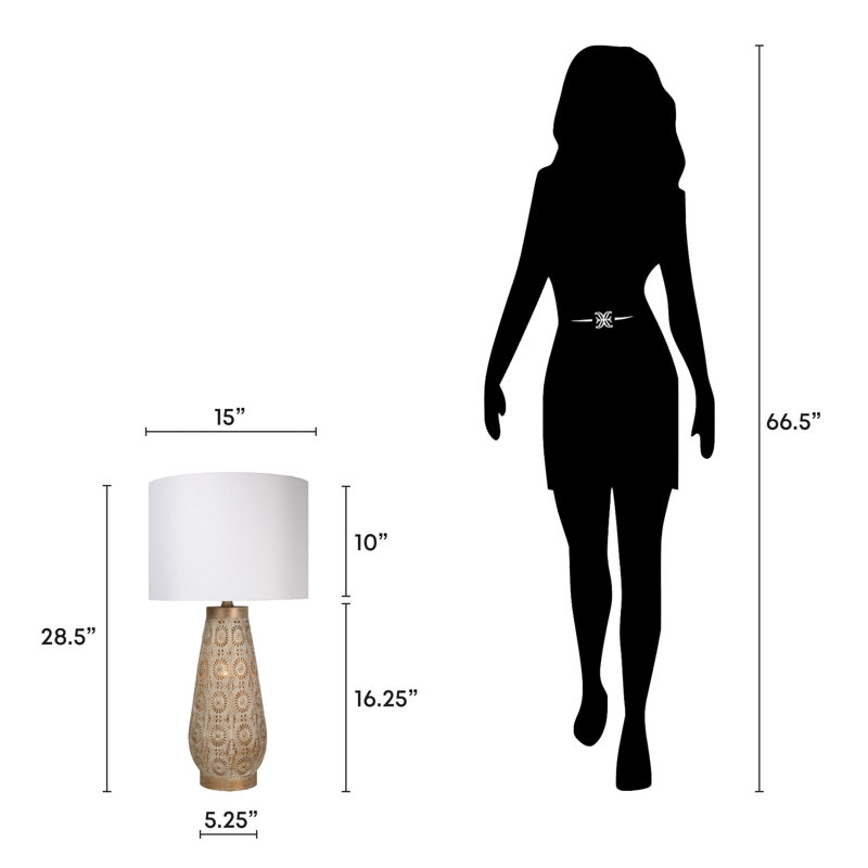 Lampe de table céleste en métal découpé au laser avec veilleuse - blanc vieilli et brun clair - ensemble de 2