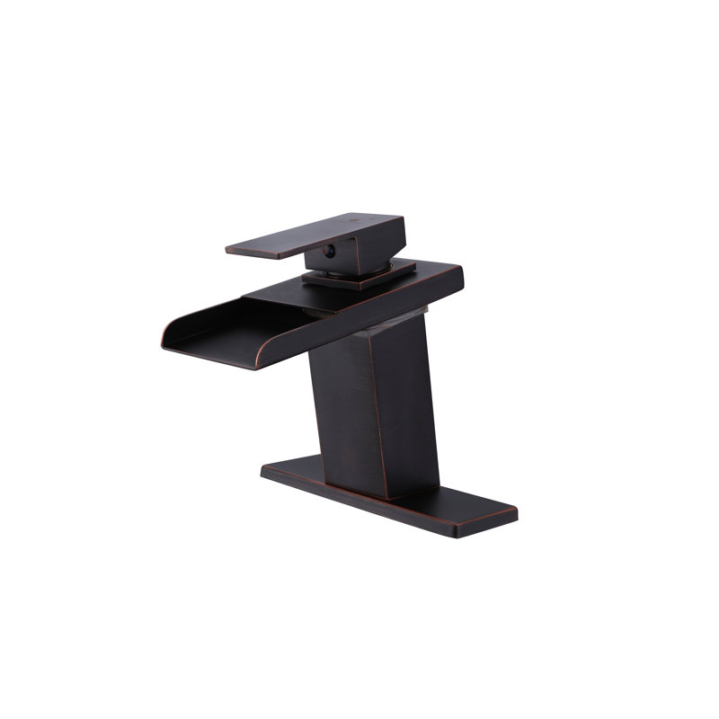 Single-Hole Single-handle Bathroom Faucet with Drain Assembly, Bronze
