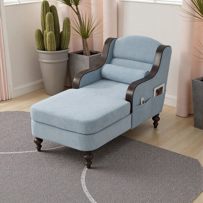 Canapé-lit Chenille, Bleu
