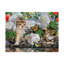 «Kittens and Flowers», reproduction de peinture acrylique sur toile tendue-26852944