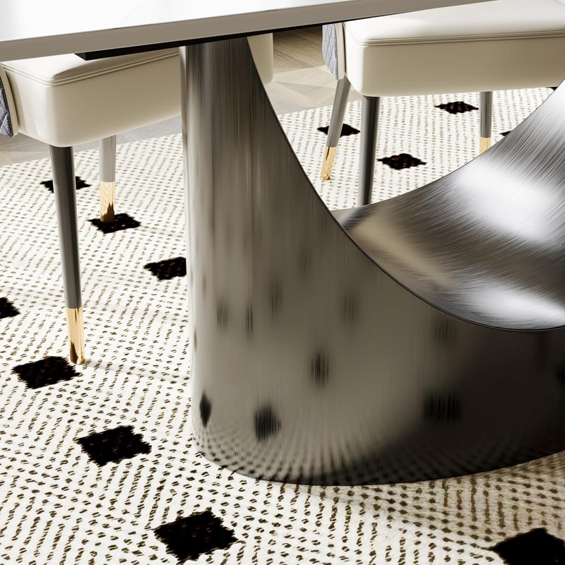 Table de salle à manger Modern, H 30 po x L 62 po x l 35 po, Pandora, Gris