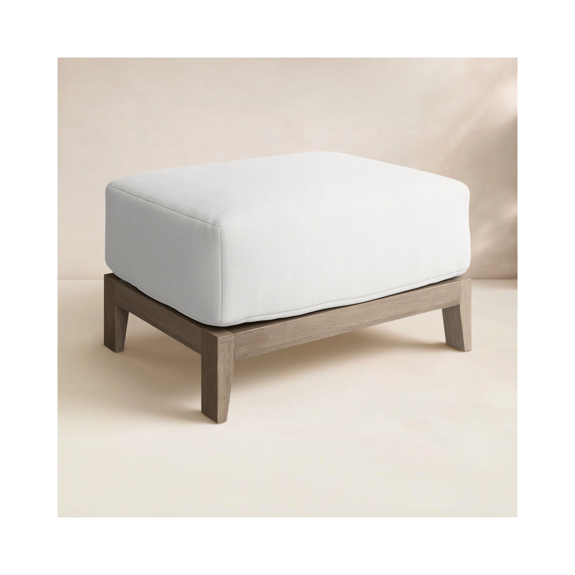 Middleway Teak Outdoor Ottoman with Sunbrella® Cushion