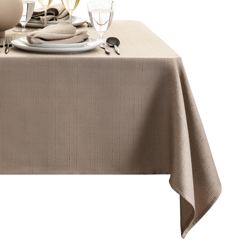 Avo Solid Texture Water And Stain Resistant Rectangular Polyester Tablecloth, 120" x 60", Sage
