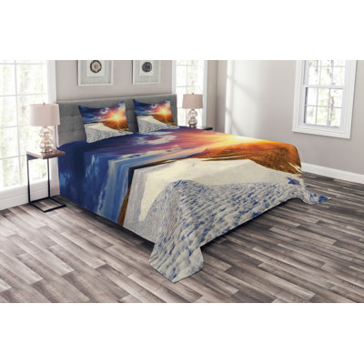 No Pattern Bedspread with Pillow Shams Included