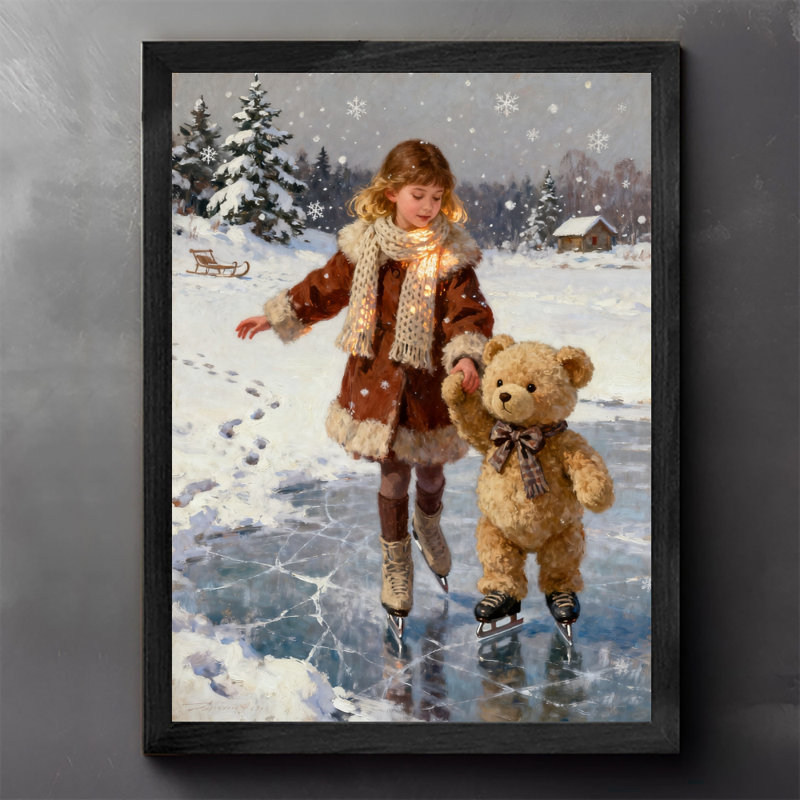 Art mural rétro noir et ours en peluche, impressions de style rétro, H 25 po x l 17 po