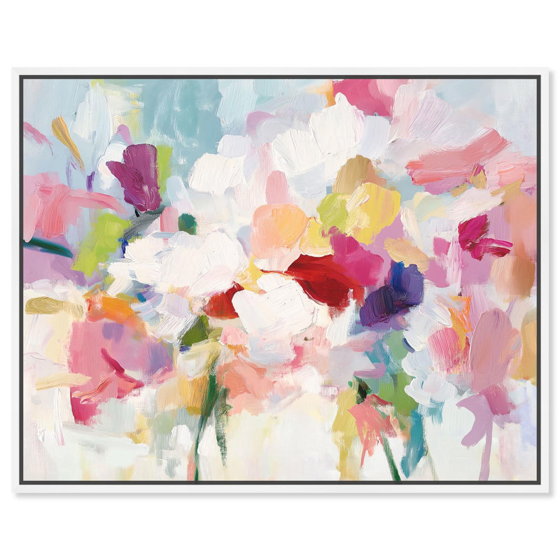 «Saturated Colors II Canvas Abstracts» par, Cadre blanc, H 21 po x l 25 po