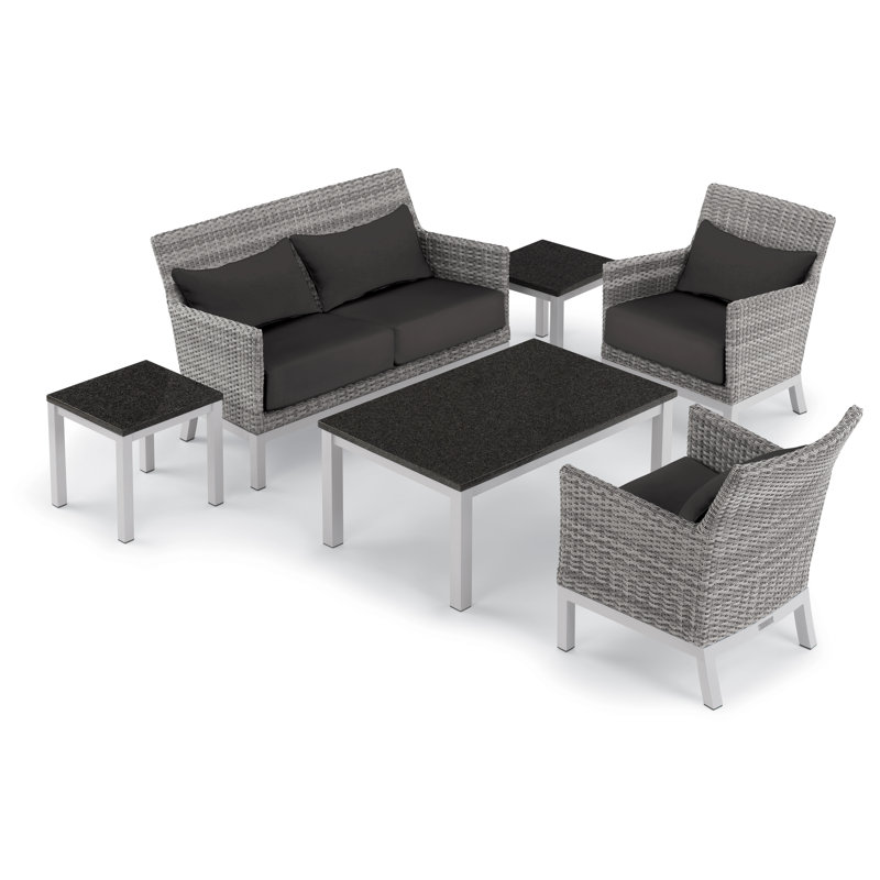 Argento and Travira Outdoor Conversation Set, Jet Black