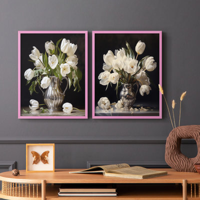 Série FLORAL DCCD - reproduction encadrée de qualité supérieure - prête à être accrochée - aucun clou requis - aucun clou requis