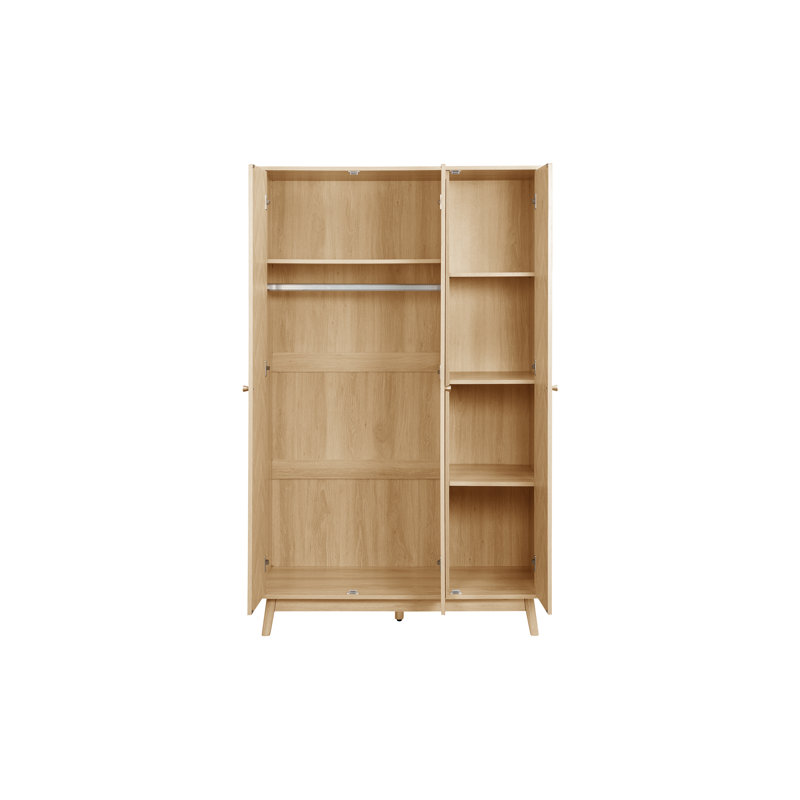 Mardell 3 Door Particle Board Wardrobe, Oak