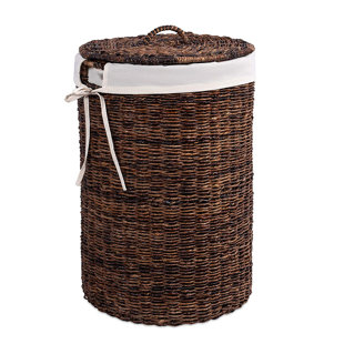 Laundry Hamper Handwoven Round Basket with Handles