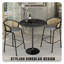  Table de salle à manger ronde de 36 po de hauteur avec plateau en panneau de fibres à densité moyenne et base en acier noir-133312916
