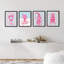 «Pink Mirror Drink Tiger Collages Shapes» - Ensemble de 4 reproductions de cadres photo simples-97782260-97782262